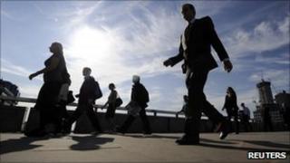 Men and women walking