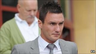 Olympic diver Blake Aldridge outside Bromley Magistrates Court,
