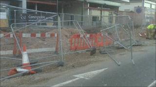 Etruria Road collision scene, pic by West Midlands Ambulance Service