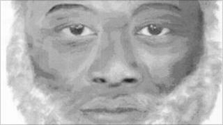 Sketch of man found dead from hypothermia at Southend in 2000.