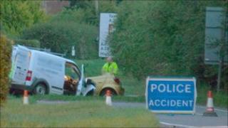 Car crash on the A262 near Tenterden
