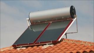 Solar panel on roof