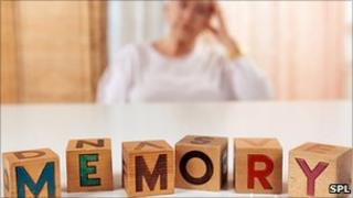 Alzheimer's patient and memory blocks