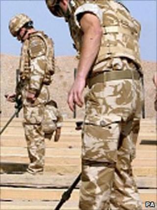 Bomb disposal experts searching for explosive devices