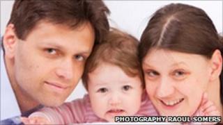 Mirko Fischer, his wife Stefanie and daughter Sophia