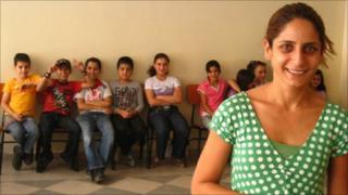 Bissan al-Sharif with students