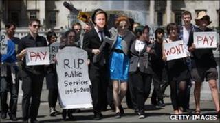 Protesters demonstrate against the Budget on 22 June