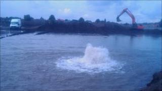 Burst water main in Warrington