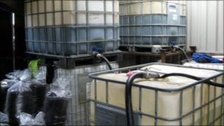 The fuel plant was found in the grounds of a house