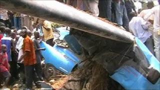 Congo crash site, still from local television
