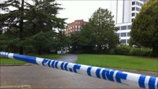 Police tape at scene
