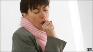 Woman coughing