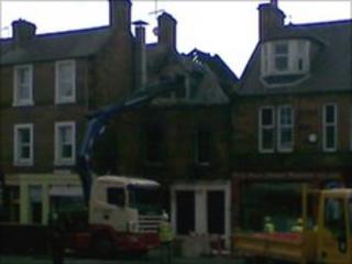 Scene of the fire at Mulligans public house