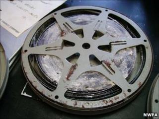 Terminal fungal mould on 45 year old safety film. Film title: "places like Africa"