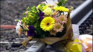 Flowers on railway track