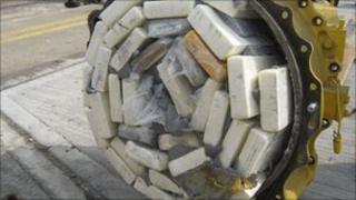 Drugs hidden in machinery