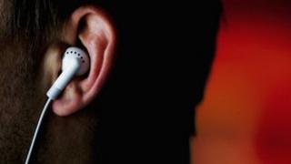 man listening to music