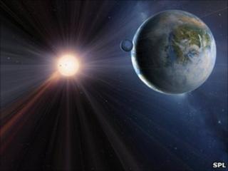 Artist's impression of extrasolar planet, Gliese 581c