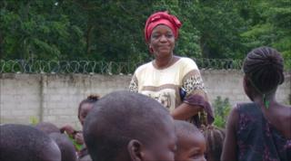 Zainab Bangura with some children