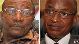 Alpha Conde (l), Cellou Dalein Diallo