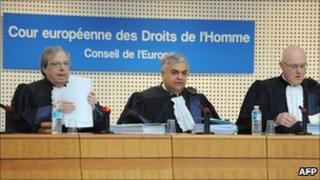 European Court judges in Strasbourg - file pic