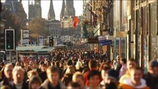 Shoppers in Princes Street