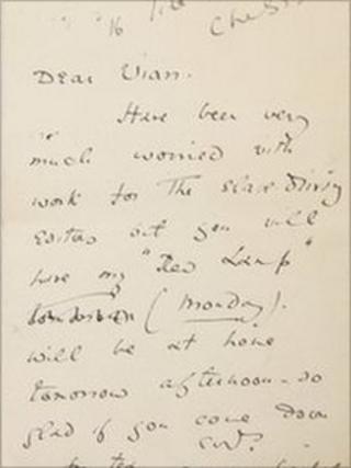 Letter written by Oscar Wilde