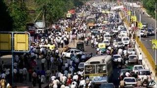 Traffic chaos in Delhi. File photo