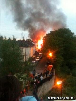 The fire