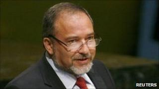 Israeli Foreign Minister Avigdor Lieberman speaking at the UN, 28 September