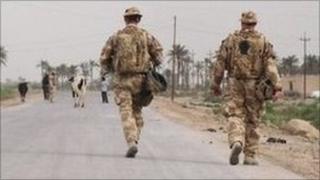 British soldiers on patrol in Basra in April 2009
