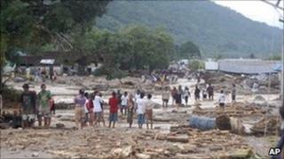 Residents of flooded Wasior district, West Papua 5 Oct 2010