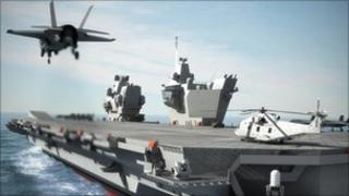 Computer generated image of proposed new aircraft carrier