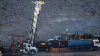 T-130 Plan B drill at the San Jose mine in Copiapo, Chile (6 Oct 2010)