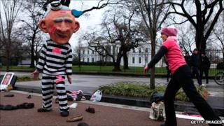 Code Pink protest outside the White House