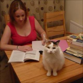 Nikki Brice and her cat
