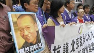 Pro-democracy protesters in Hong Kong. October 2010