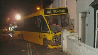 Bus crashed into house