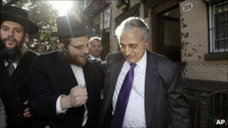 Carl Paladino and orthodox Jewish supporters on Sunday