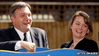 Shadow home secretary Ed Balls and his wife shadow foreign secretary Yvette Cooper