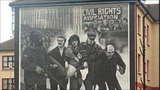 One of the murals in the Bogside