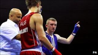 Paddy Barnes celebrates victory at Commonwealth Games in India