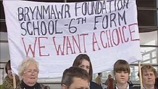 Protesters at the Senedd