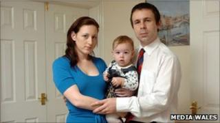 Edward and Natalie Colley and their daughter Kaylina. Pic: Media Wales