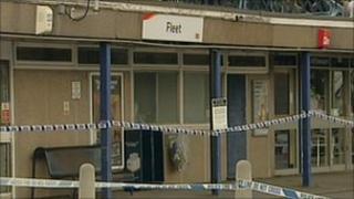 Fleet train station with police tape