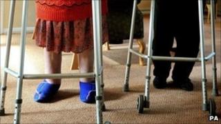 Elderly people in care home