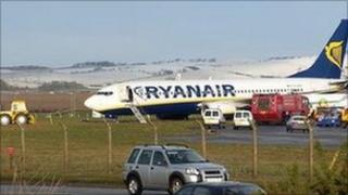 Plane on runway