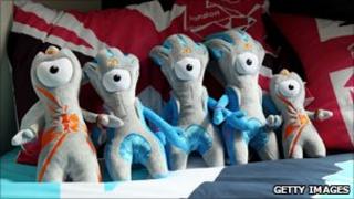 Wenlock and Mandeville, soft toy mascots for the London 2012 Olympic and Paralympic Games