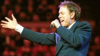 Sir Cliff Richard performing in concert