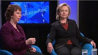 Baroness Ashton and Hillary Clinton